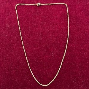 18” light gold rope chain.